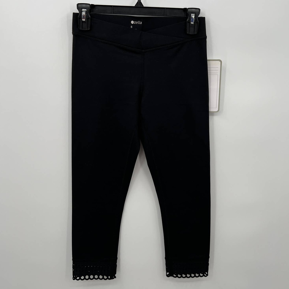 Z by Zella Women's Cross The Line Laser Crop Leggings in Black Size Small - Picture 1 of 3